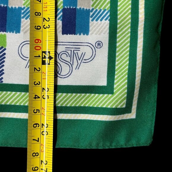 Vintage Italian Scarf Head Wrap Miss Ty Made in Italy Green St Patricks Day 80s - Picture 8 of 9